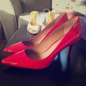Red Calvin Kline pumps